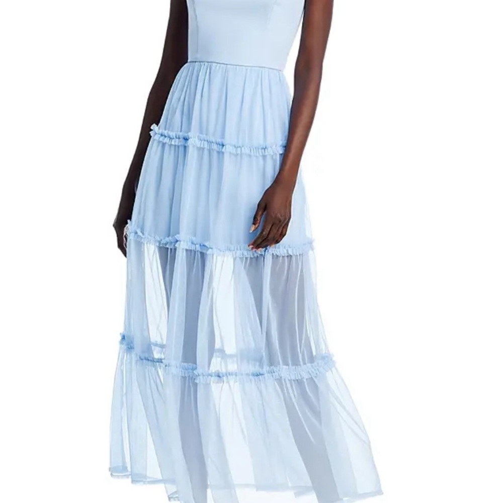 FRENCH CONNECTION 
Whisper Tiered Ruffled Dress - Cashmere Blue